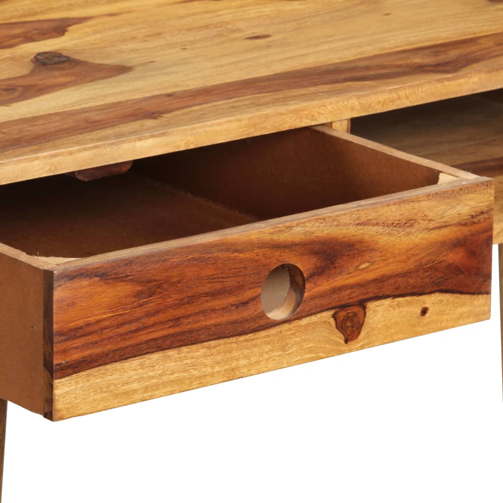Escritorio de madera maciza de acacia 110x55x76 cm