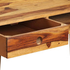 Escritorio de madera maciza de acacia 110x55x76 cm