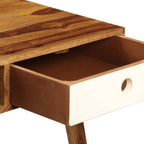 Escritorio de madera maciza de acacia 110x55x76 cm
