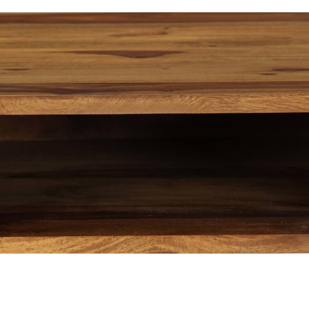 Escritorio de madera maciza de acacia 110x55x76 cm