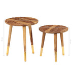 Mesas de centro 2 piezas madera maciza