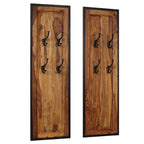 Percheros 2 unidades de madera maciza de acacia