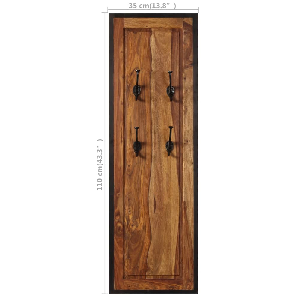 Percheros 2 unidades de madera maciza de acacia