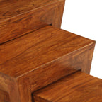 Mesas apilables 3 pzas madera maciza acacia marrón 50x35x50 cm