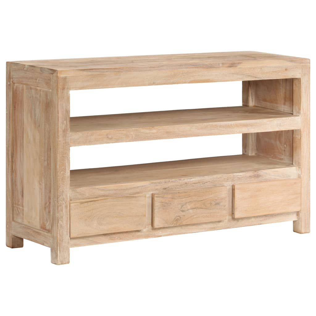 Mueble para TV madera maciza acacia marrón claro 90x30x55 cm