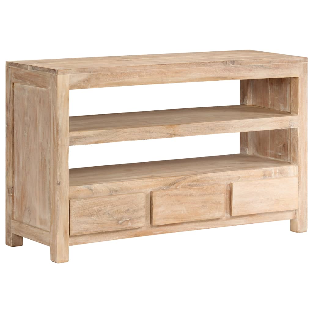 Mueble para TV madera maciza acacia marrón claro 90x30x55 cm