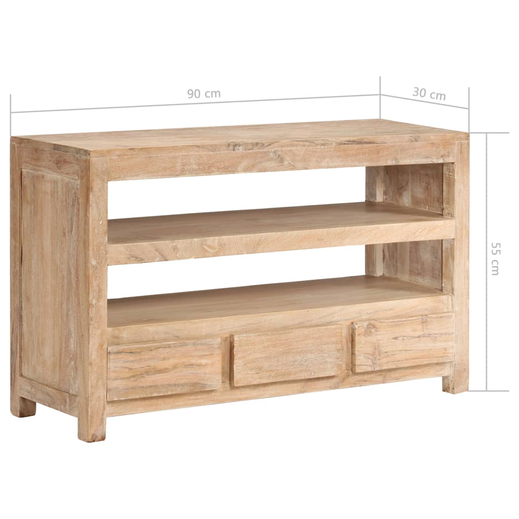 Mueble para TV madera maciza acacia marrón claro 90x30x55 cm