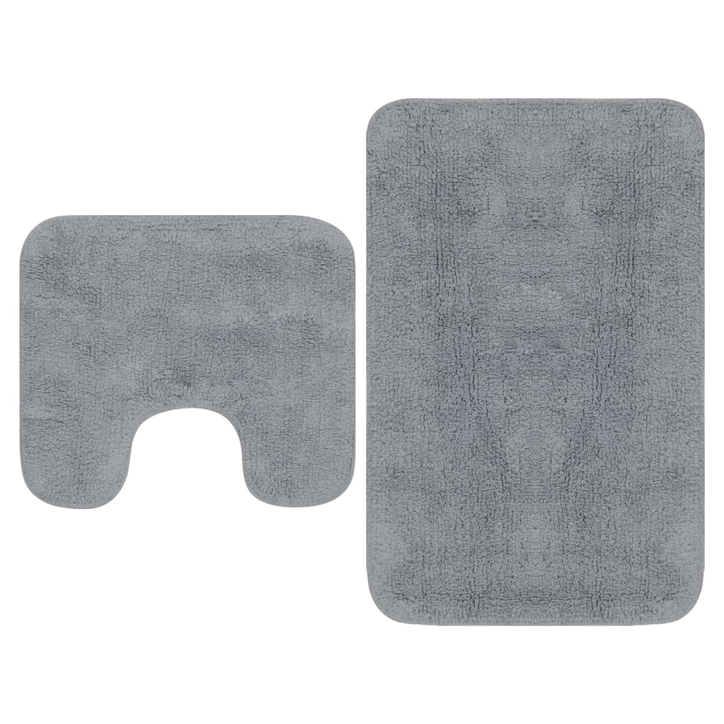 Conjunto de alfombras de baño de tela 2 piezas gris