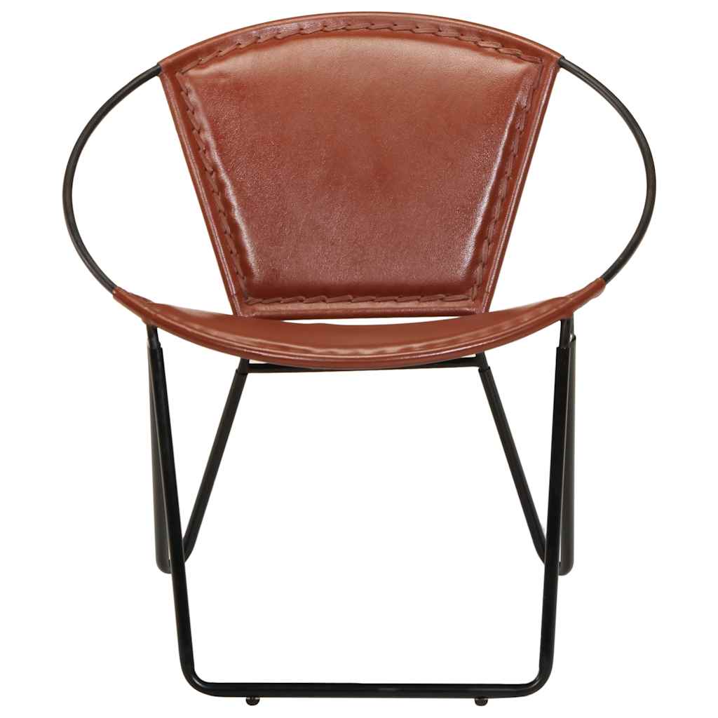 Silla de cuero auténtico marrón