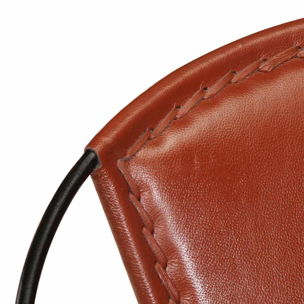 Silla de cuero auténtico marrón