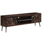 Mueble para TV de madera maciza de acacia blanco 140x30x45 cm
