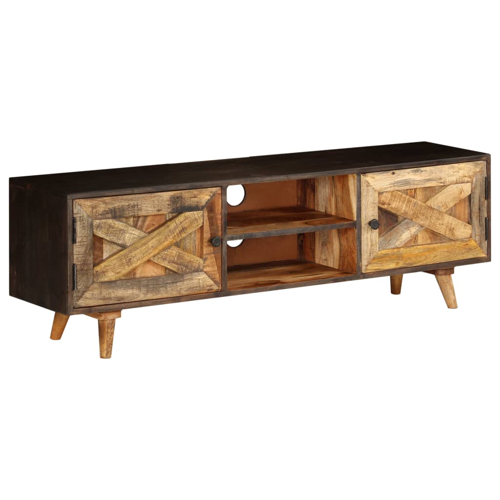 Mueble para TV de madera maciza de mango 140x30x45 cm
