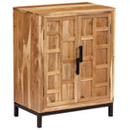Aparador de madera maciza de acacia marrón 60x35x76 cm