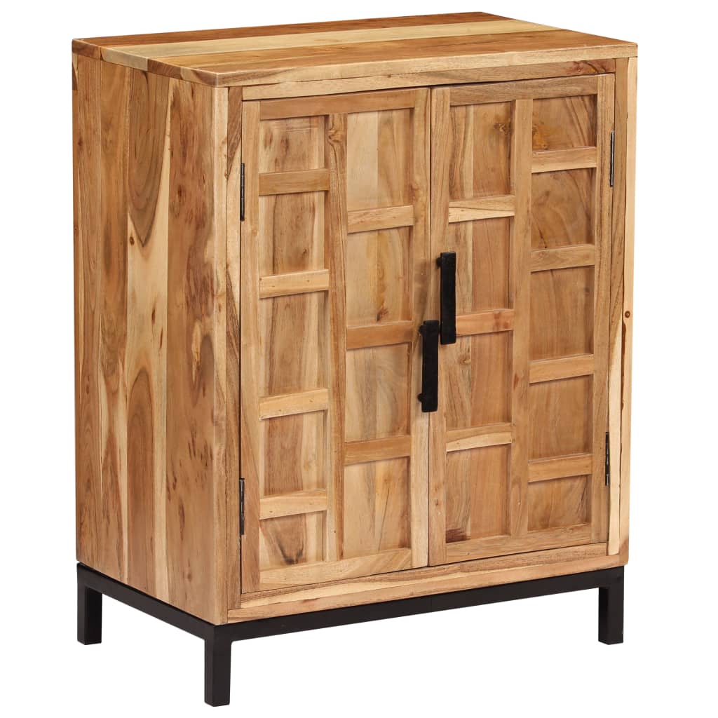 Aparador de madera maciza de acacia marrón 60x35x76 cm