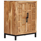 Aparador de madera maciza de acacia marrón 60x35x76 cm