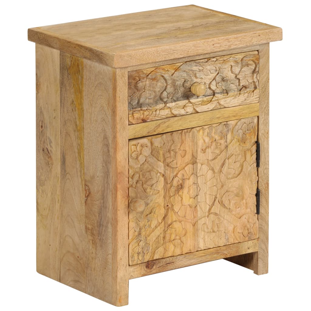 Mesita de noche de madera maciza de mango 40x30x50 cm
