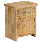 Mesita de noche de madera maciza de mango 40x30x50 cm