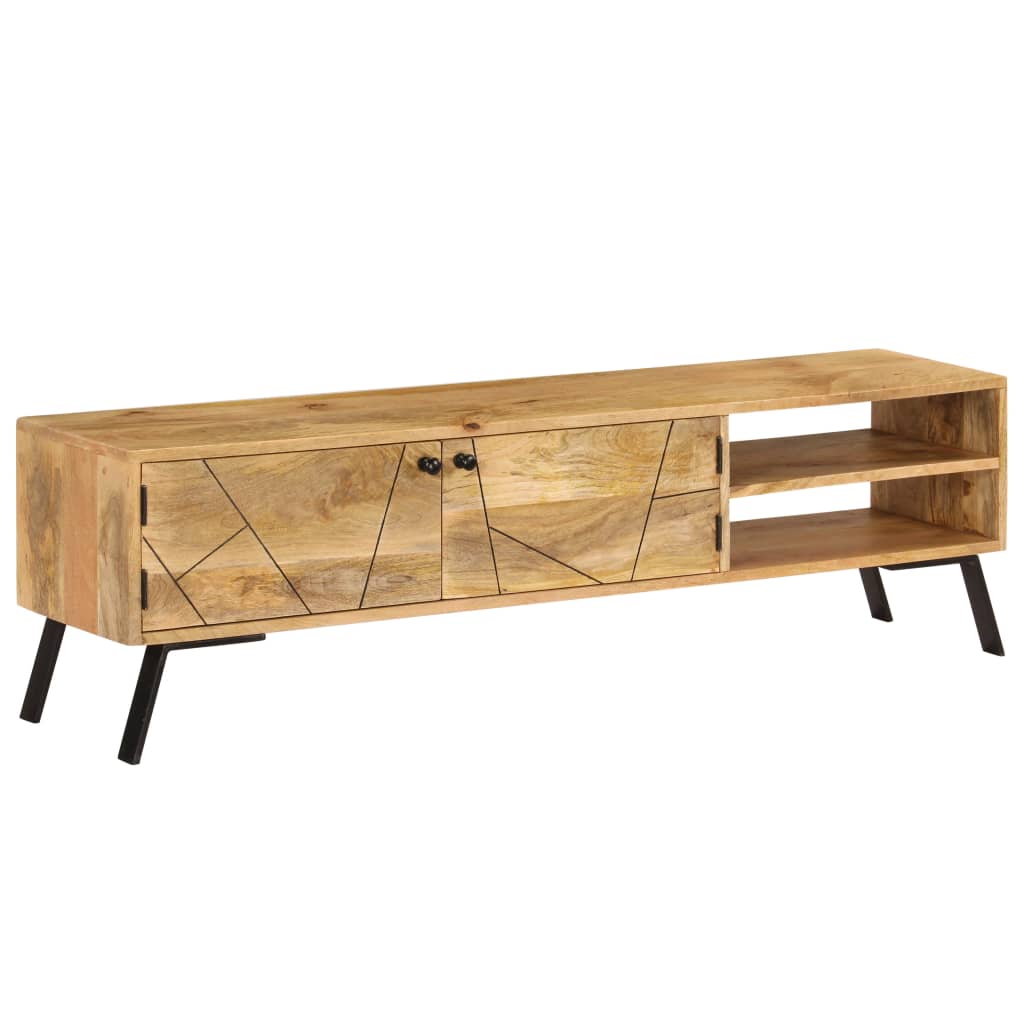 Mueble de TV madera maciza de mango 140x30x40 cm