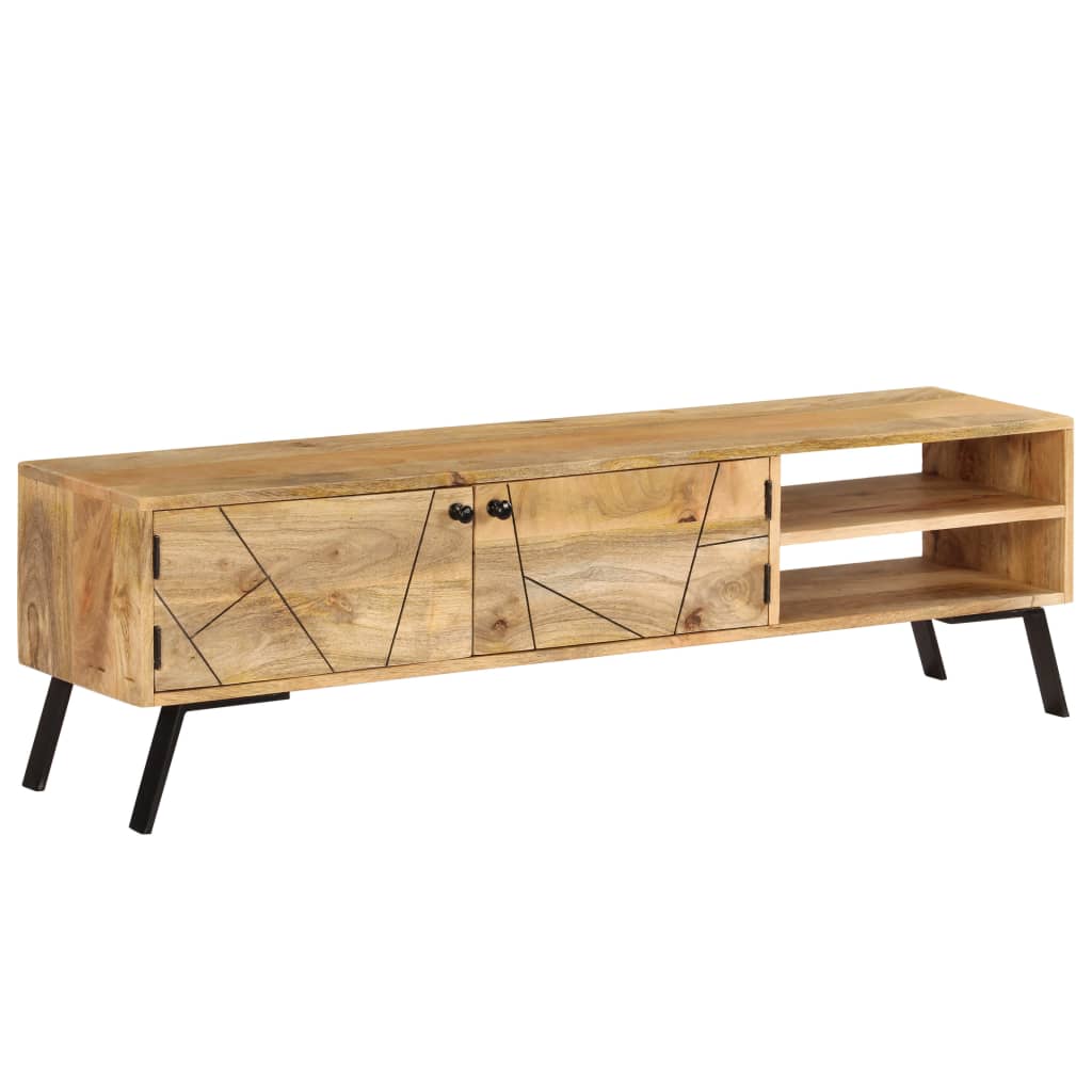 Mueble de TV madera maciza de mango 140x30x40 cm