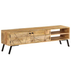 Mueble de TV madera maciza de mango 140x30x40 cm