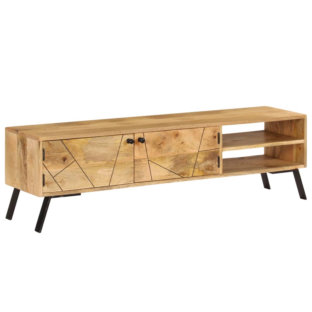 Mueble de TV madera maciza de mango 140x30x40 cm
