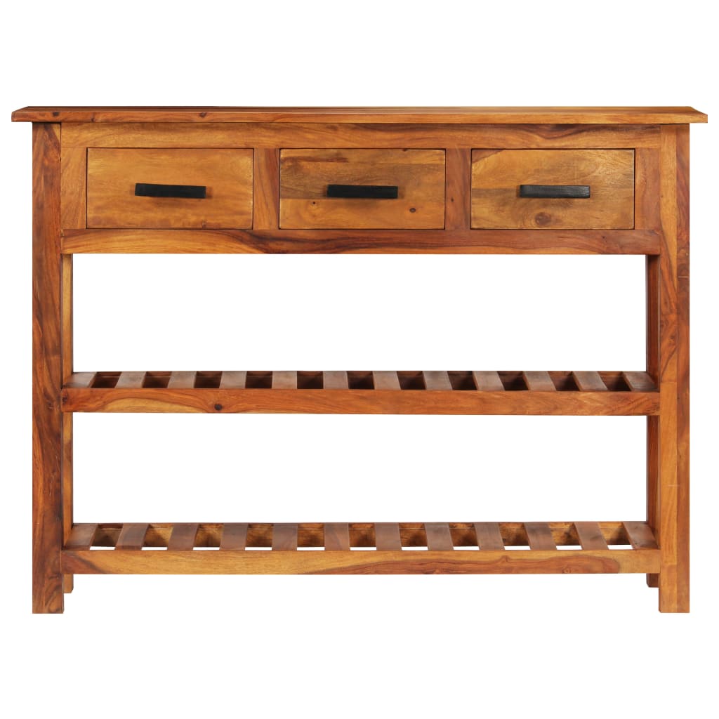 Aparador con 3 cajones madera maciza 110x30x80 cm