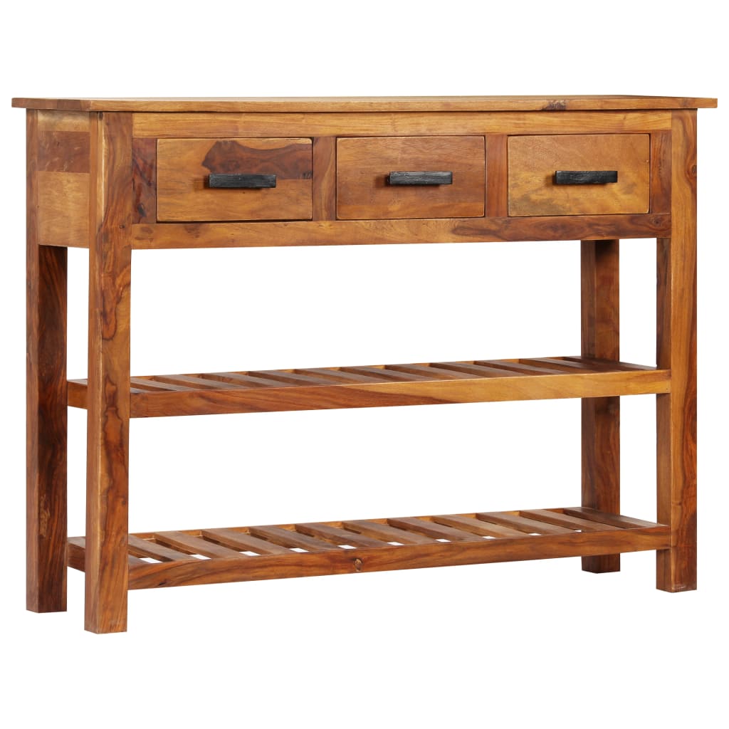 Aparador con 3 cajones madera maciza 110x30x80 cm