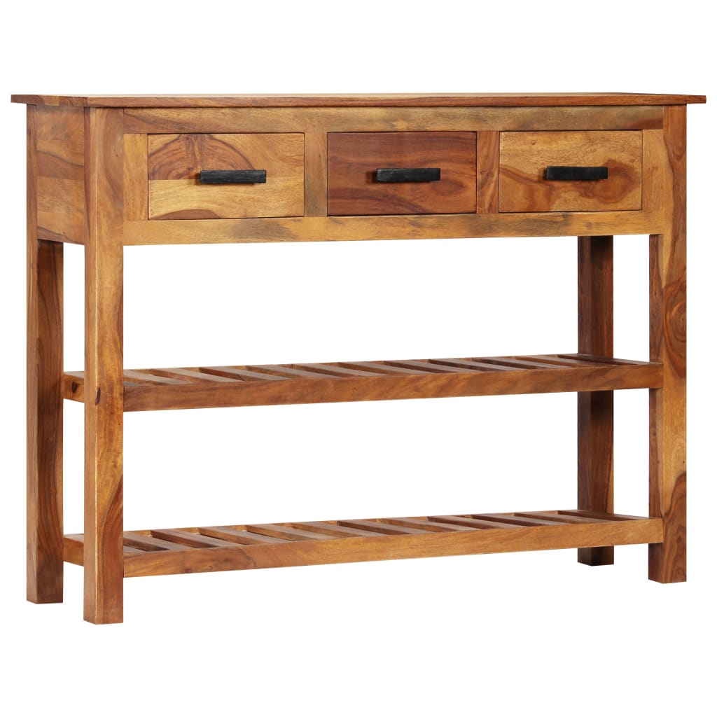 Aparador con 3 cajones madera maciza 110x30x80 cm