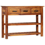 Aparador con 3 cajones madera maciza 110x30x80 cm
