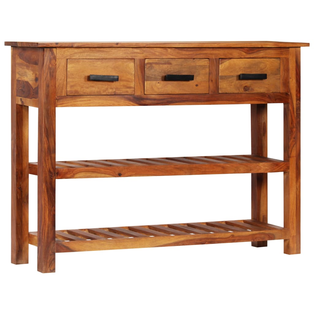 Aparador con 3 cajones madera maciza 110x30x80 cm