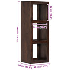 Armario consola de madera maciza de acacia 40x30x110 cm