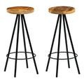 Taburetes de barra de cocina 2 unidades madera maciza de mango