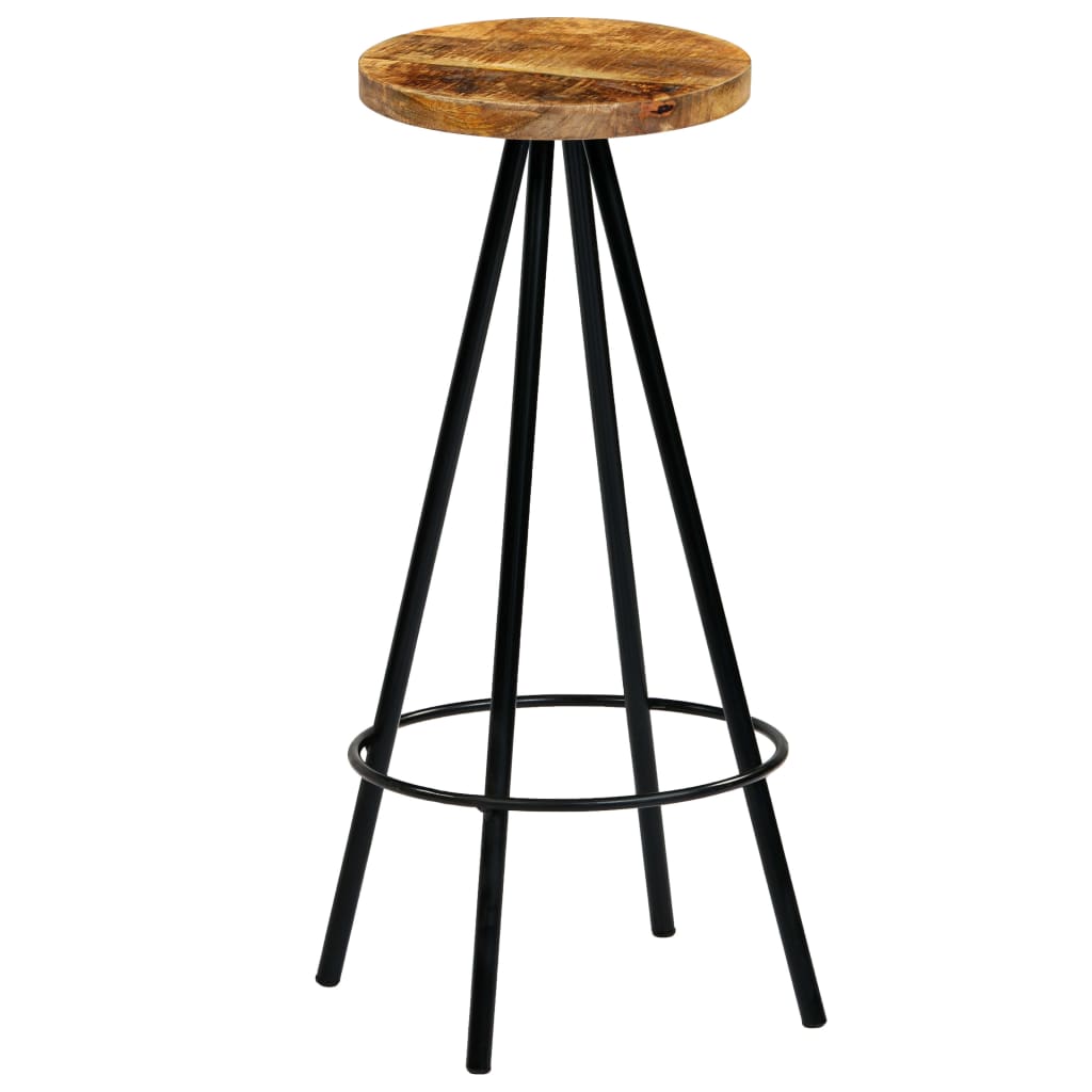 Taburetes de barra de cocina 2 unidades madera maciza de mango