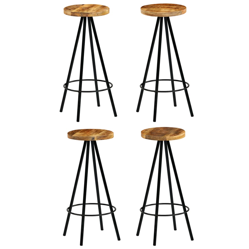 2 Mango Wood Kitchen Bar Stools