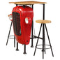 Conjunto de móveis de bar 3 peças madeira de mangueira maciça 60x60x107 cm