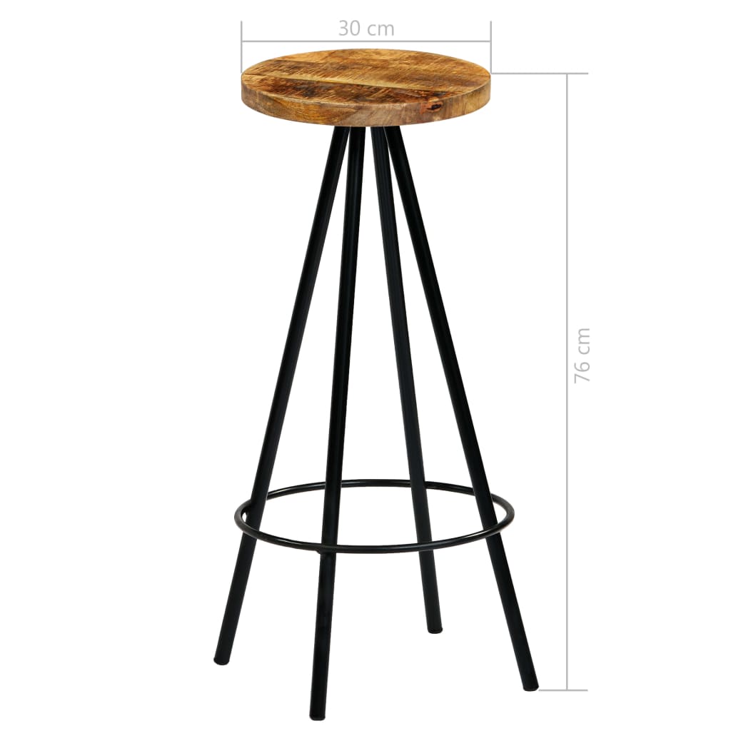 Set de muebles de bar 3 pzas madera maciza mango 60x60x107 cm