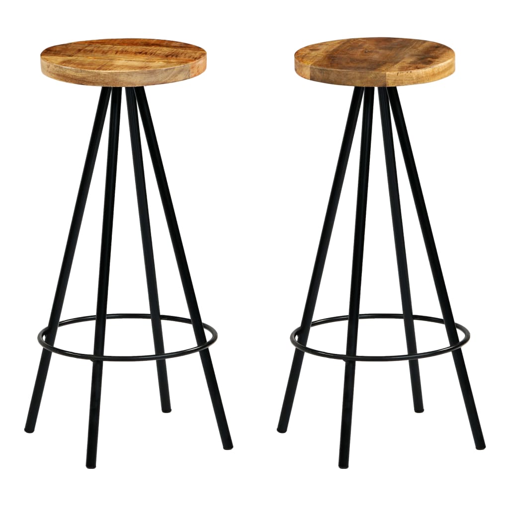 Set de muebles de bar 3 pzas madera maciza mango 60x60x107 cm