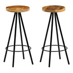 Set de muebles de bar 3 pzas madera maciza mango 60x60x107 cm