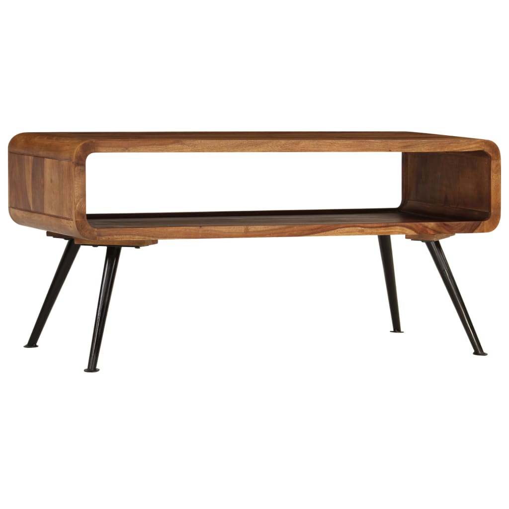 Mesa de centro de madera maciza acacia 95x40x45 cm