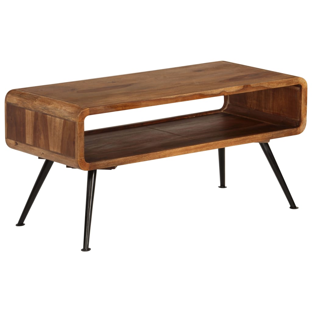 Mesa de centro de madera maciza acacia 95x40x45 cm