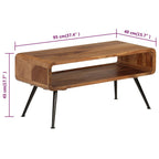 Mesa de centro de madera maciza acacia 95x40x45 cm