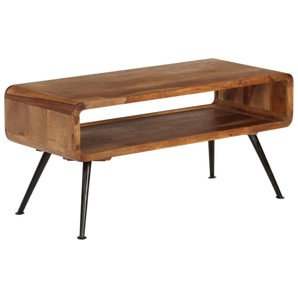 Mesa de centro de madera maciza acacia 95x40x45 cm