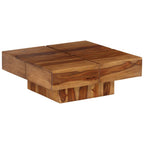 Mesa de centro de madera maciza de acacia 80x80x30 cm