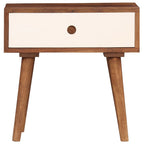 Mesita de noche de madera maciza de acacia 45x30x45 cm