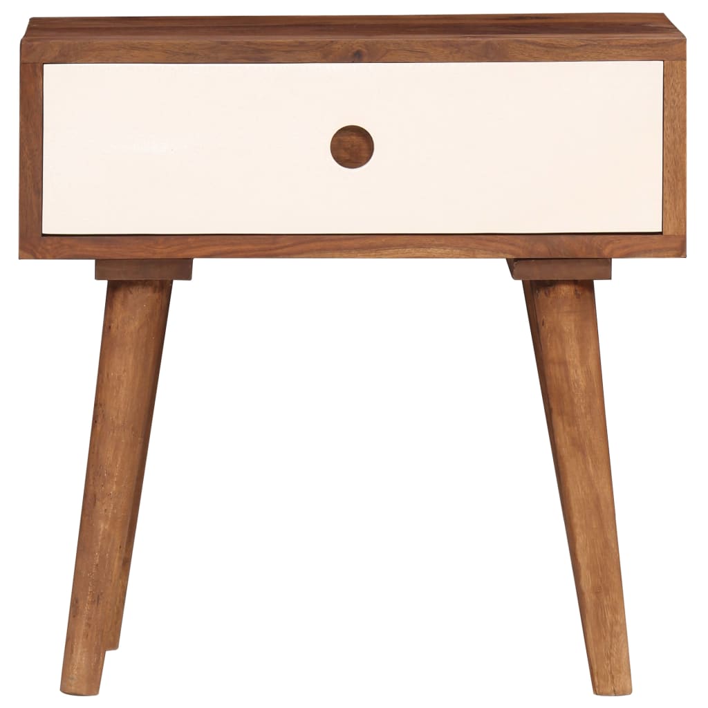 Mesita de noche de madera maciza de acacia 45x30x45 cm