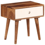 Mesita de noche de madera maciza de acacia 45x30x45 cm