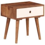 Mesita de noche de madera maciza de acacia 45x30x45 cm