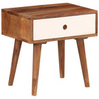 Mesita de noche de madera maciza de acacia 45x30x45 cm