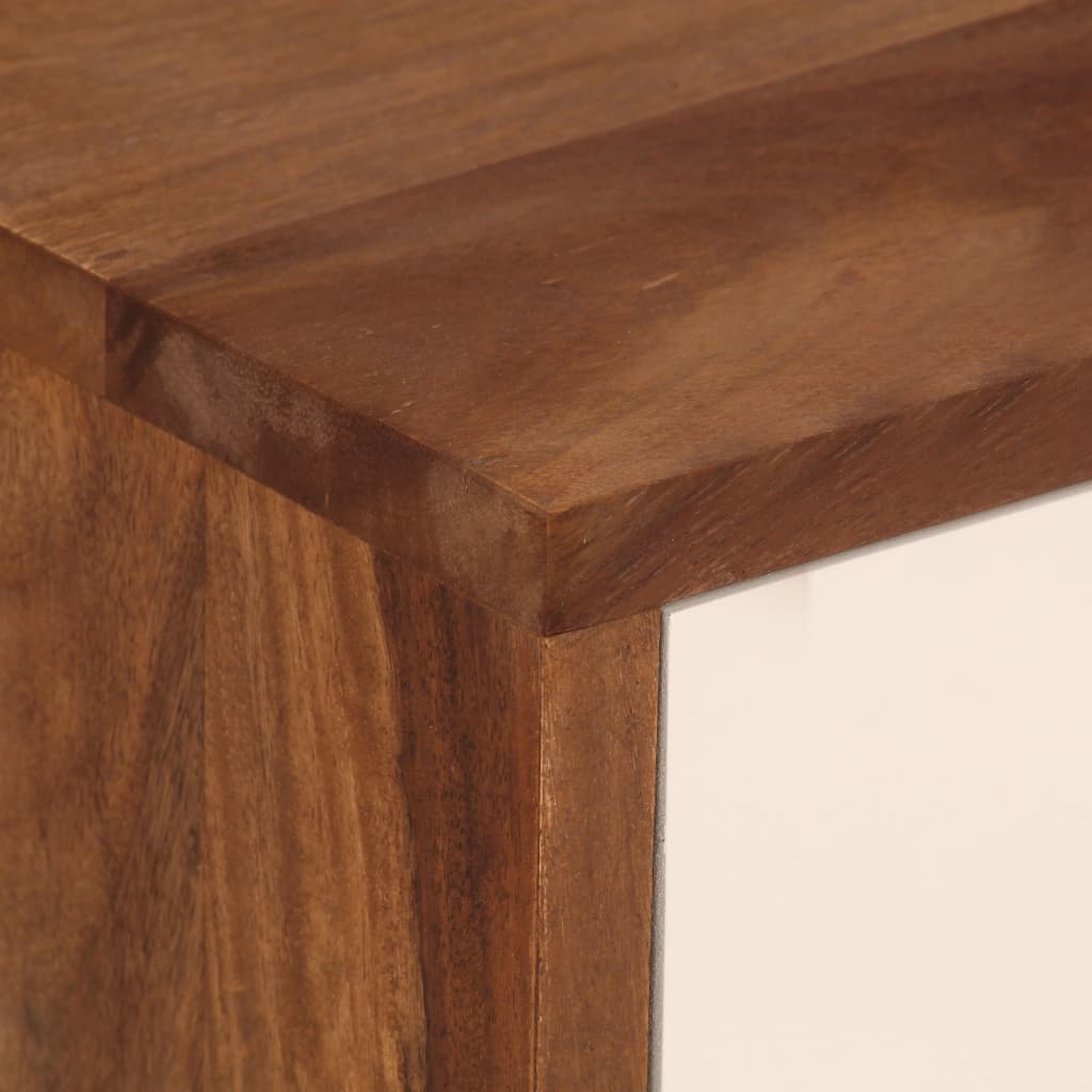 Mesita de noche de madera maciza de acacia 45x30x45 cm