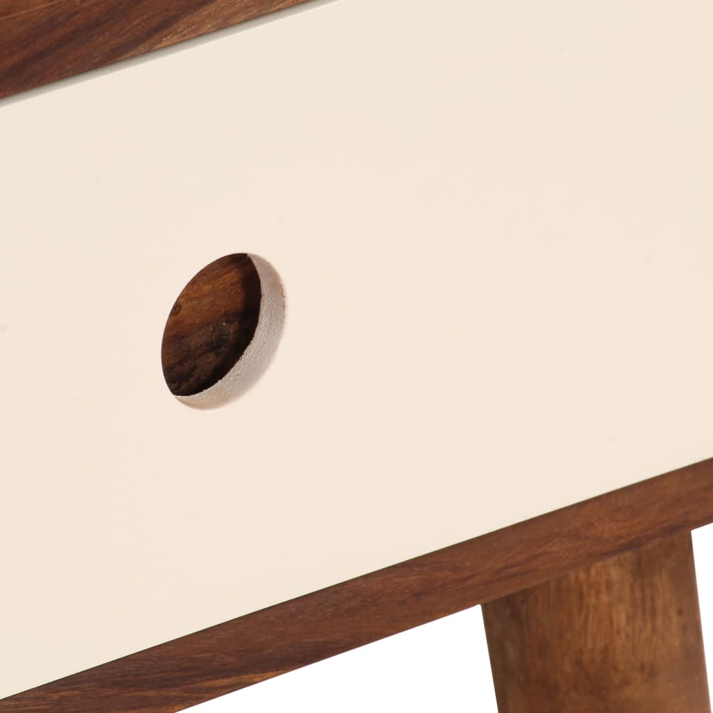Mesita de noche de madera maciza de acacia 45x30x45 cm